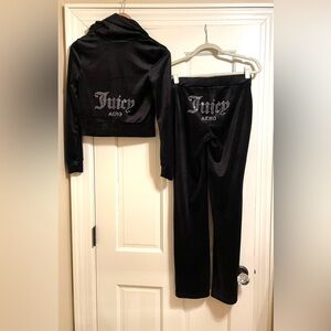 Juicy Black Velour Sweatsuit XS NWOT